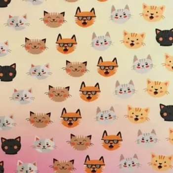 Бумага упаковочная глянцевая «Коты», 70 × 100 см