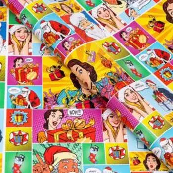 Бумага упаковочная глянцевая "Pop-art Подарки", 70 х 100 см