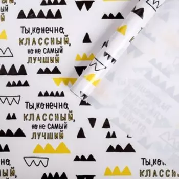 Бумага упаковочная глянцевая «Ты классный, но», 70 х 100 см