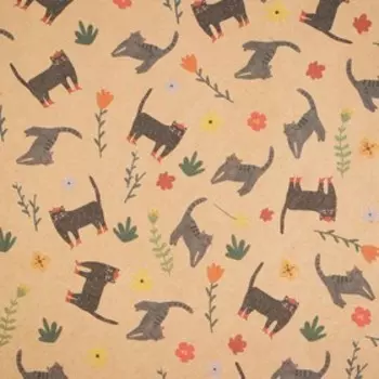 Бумага упаковочная крафтовая «Котики», 50 × 70 см