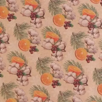 Бумага упаковочная крафтовая «Мандарины», 50 × 70 см