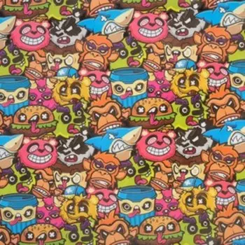 Бумага упаковочная крафтовая «Наклейки», 50 × 70 см