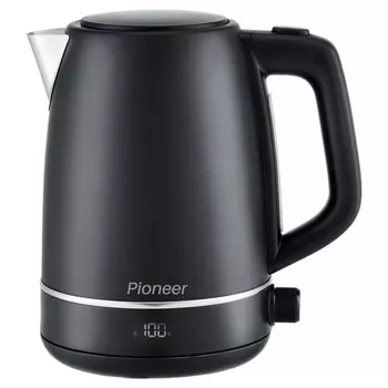 Чайник электрический Pioneer KE568M, металл, 1.7 л, 2200 Вт, чёрный