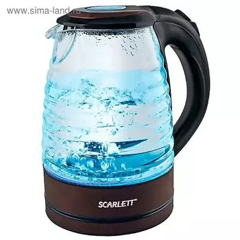 Чайник электрический Scarlett SC-EK27G97, стекло, 1.7 л, 2200 Вт, подсветка, коричневый