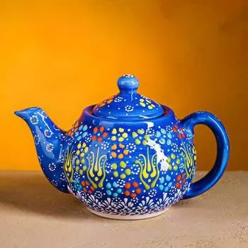 Чайник "Рельеф синий" средний, 0,7 л
