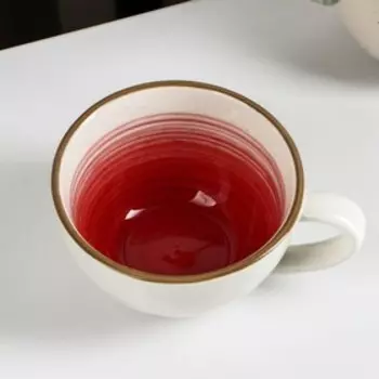 Чашка Доляна «Космос», 250 мл, фарфор, белая, красная