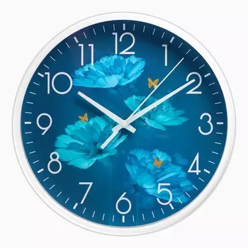 Часы настенные интерьерные «Цветы», d-25 см, плавный ход