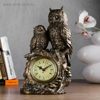 Часы настольные интерьерные каминные «Две совы», 15.59 х 29.5 см