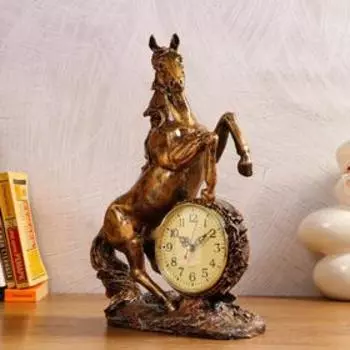 Часы настольные интерьерные на батарейках "Каминные. Конь", 27 х 36.5 см, d-10 см