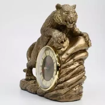 Часы настольные "Каминные. Тигр в прыжке", 26 х 23 х 9 см