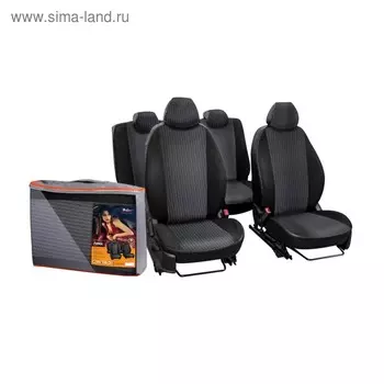 Чехлы для Renault Duster 15-16 "Лима", 11 пред., задн.спин. 1/3, жаккард-кожзам, черный