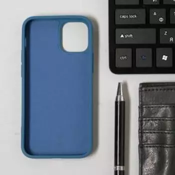 Чехол LuazON для телефона iPhone 12 mini, Soft-touch силикон, синий