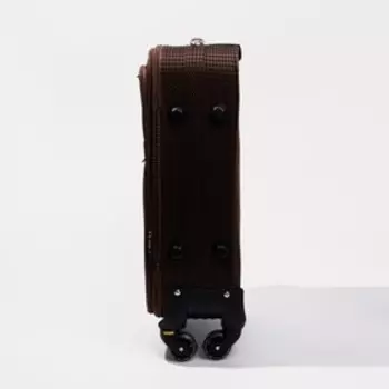 Чемодан малый 20", кодовый замок, 2 наружных кармана, цвет коричневый
