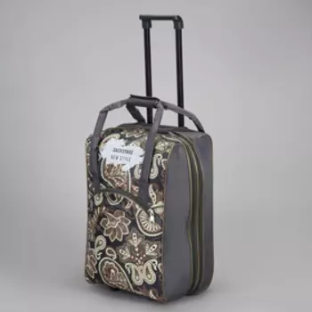 Чемодан малый 37 л (S) с сумкой Sacvoyage, отдел на молнии, с расширением, с расширением, цвет чёрный