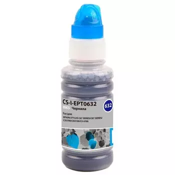Чернила Cactus CS-I-EPT0632, для Epson St C67series/C87series/CX3700/CX4100, 100мл, голубые 939481