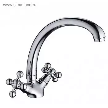 Cмеситель для кухни Haiba HB4719, двухвентильный, хром