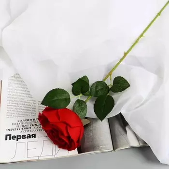 Цветы искусственные «Роза Вивальди», h=50 см, d=7 см, красные