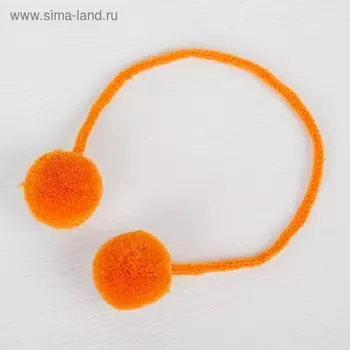 Декоративный элемент на верёвочке 2 шарика, d= 3 см, набор 4 шт., цвет оранжевый