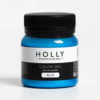 Декоративный гель для волос, лица и тела COLOR GEL Holly Professional, Blue, 50 мл