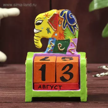 Вечный календарь «Слоник», 7410 см, дерево, 2 языка, МИКС