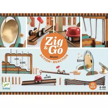 Деревянный конструктор Djeco Zig&Go, 52 детали
