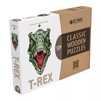 Деревянный пазл-головоломка EWA «Динозавр T-REX», 40×24 см