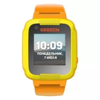 Детские смарт-часы Geozon Air G-W02ORN, 1.22", IPS, SIM, камера, GPS, 380 мАч, оранжевые