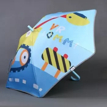 Детский зонт «Трактор» со светоотражающей лентой, 4,5 × 8 × 70 см, d= 90 см