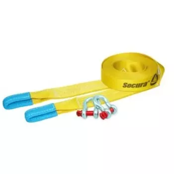 Динамический строп (рывковый) 11 т 5 м серия PRO "Secura" + шаклы 3.25 т (2 шт.), Tplus