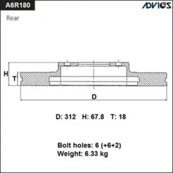 Диск тормозной зад. ADVICS(R)TOYOTA LAND CRUISER PRADO(02-09),FJ CRUISER(06-14),LEXUS(02-09) 76589
