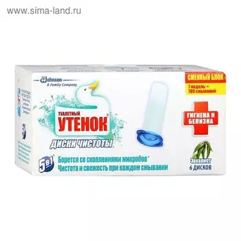 Диски чистоты, Туалетный утенок "Эвкалипт", запасной блок, 38гр