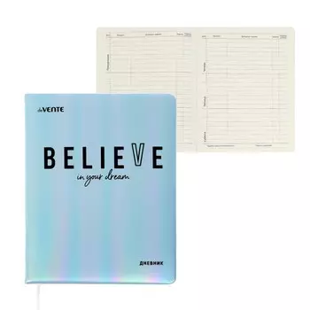Дневник универсальный для 1-11 класса Believe, твёрдая обложка, искусственная кожа, ляссе, 80 г/м2