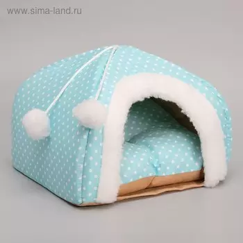 Домик для малышей, 30 х 30 х 25 см, голубой, микс принтов