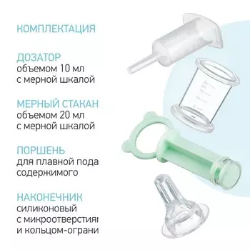 Дозатор для ввода лекарств, мятно-зеленый
