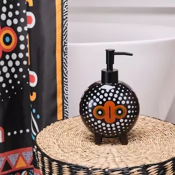 Дозатор для жидкого мыла Bantu. Moroshka, 7х12х18,5 см, цвет чёрный/белый