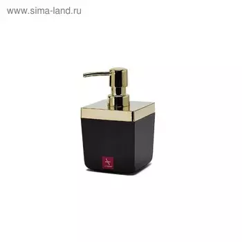 Дозатор для жидкого мыла Toskana, пластик, цвет чёрный/золото