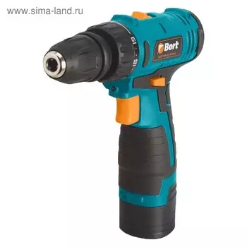 Дрель-шуруповерт Bort BAB-12NX2LI-FK-TWIN, 12 В, 1.3 Ач, Li-Ion, 25 Нм, 400/1350 об/мин