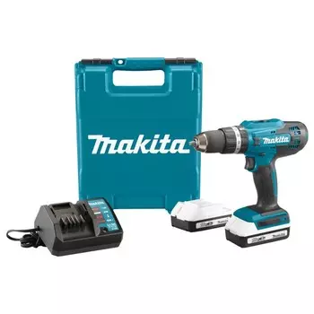 Дрель-шуруповерт Makita HP488DWAE, ударная, 18 В, 22 Ач, 400/1400 об/мин, 42/24 Нм, кейс