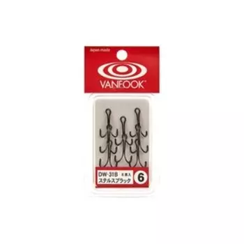 Двойники VANFOOK DW-31, крючок №6, черный, 8 шт., набор, 02922