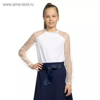 Джемпер для девочек, рост 134 см, цвет белый