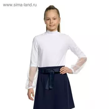 Джемпер для девочек, рост 140 см, цвет белый