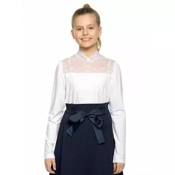 Джемпер для девочек, рост 140 см, цвет белый