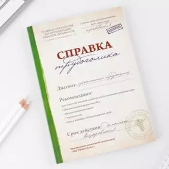 Ежедневник А5, 80 листов в тонкой обложке «Справка трудоголика»