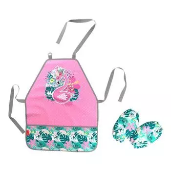 Фартук для труда + нарукавники ErichKrause Rose Flamingo, 550 х 430/260 х 120 мм, для девочки, рост 120-164 см