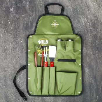 Фартук "Wild Kitchen", зеленый, 63 х 43 см