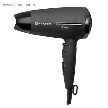 Фен BRAYER BR3020, 1600 Вт, 2 скорости, 1 температурный режим, чёрный