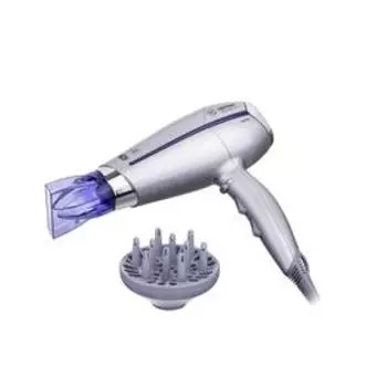 Фен HOTTEK HT-967-100, 2200 Вт, 3 температурных режима, 2 скорости, 2 насадки, серебристый