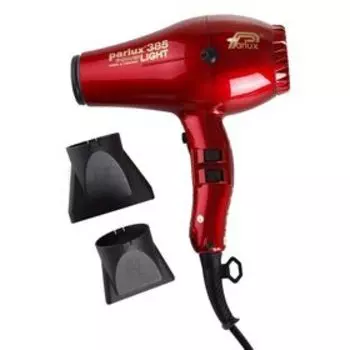 Фен Parlux 385 Powerlight, 2150 Вт, 4 температурных режима, 2 скорости, 2 насадки, красный