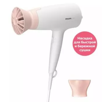 Фен Philips BHD300/10, 1600 Вт, 3 скорости, 3 режима, концентратор, белый