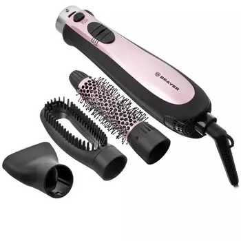 Фен-щётка BRAYER 3130BR-GD, 800 Вт, 3 насадки, 2 скорости